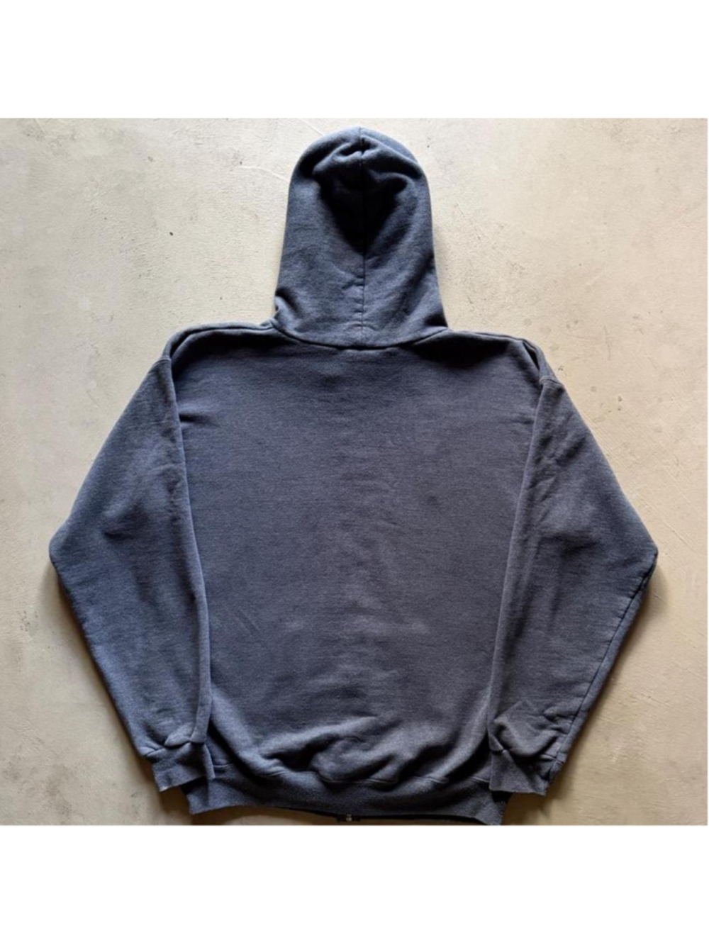 vintage 90s hanes blank grey boxy cropped zip up hoodie - Picture 2 of 4